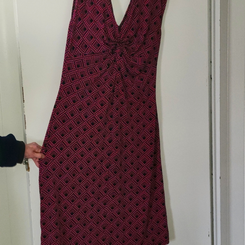 Pink and black dress tank dress